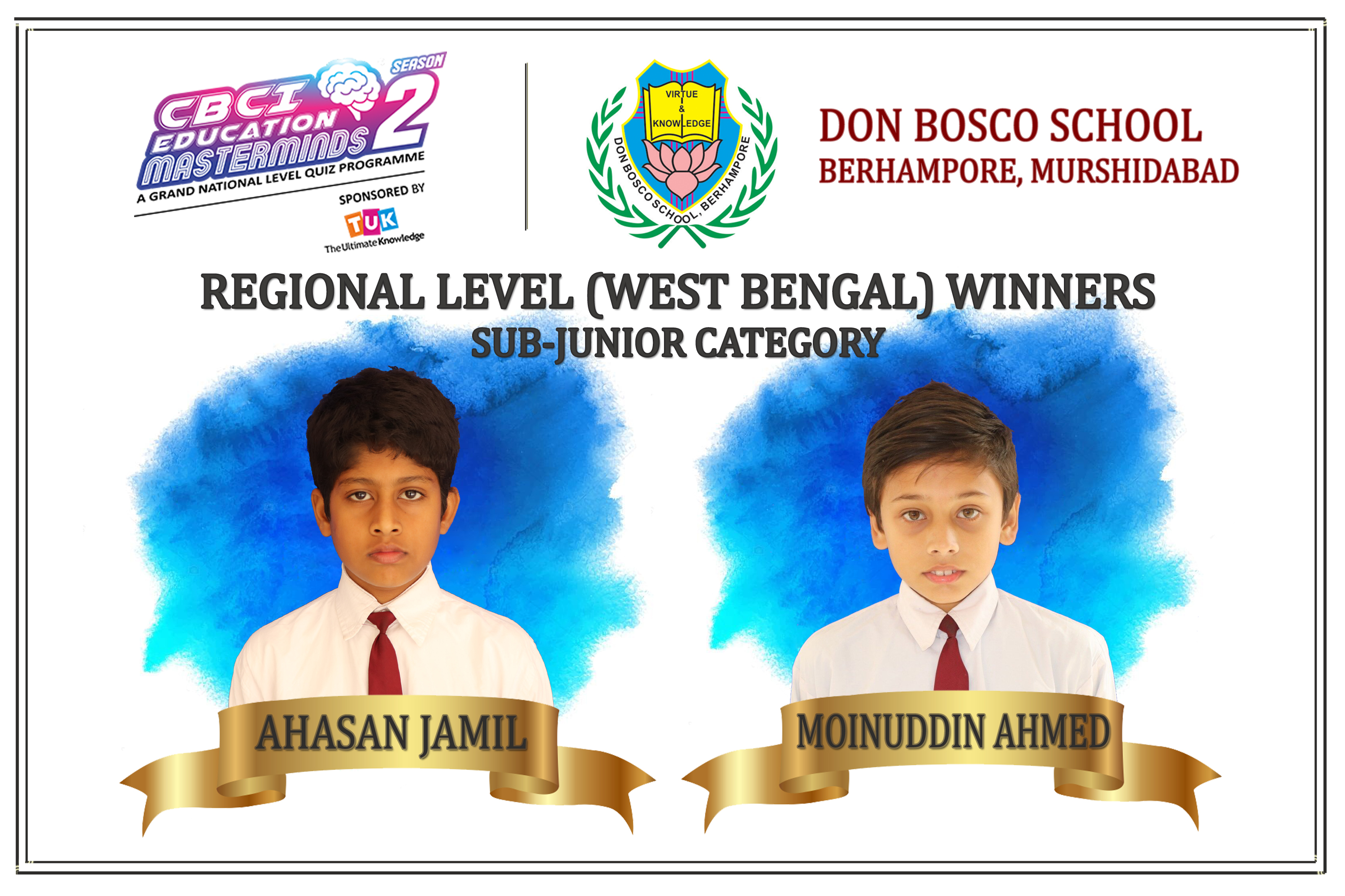 CBCI MASTERMINDS - SEASON 2 , WEST BENGAL REGIONAL LEVEL WINNERS
